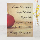 Carte thème de Noël avec boule de Noël (Fleur jaune)