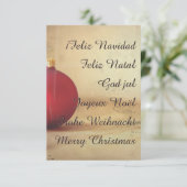 Carte thème de Noël avec boule de Noël (Debout devant)