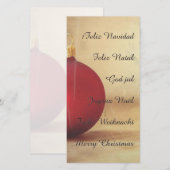 Carte thème de Noël avec boule de Noël (Devant / Derrière)