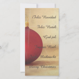 Carte thème de Noël avec boule de Noël