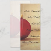 Carte thème de Noël avec boule de Noël (Devant / Derrière)
