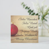 Carte thème de Noël avec boule de Noël (Debout devant)