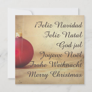Carte thème de Noël avec boule de Noël