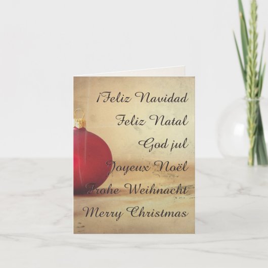 Carte thème de Noël avec boule de Noël (Devant)