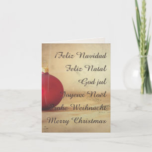 Carte thème de Noël avec boule de Noël