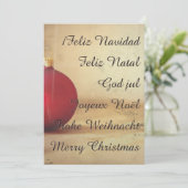 Carte thème de Noël avec boule de Noël (Debout devant)