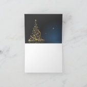Carte Thème de Noël bleu avec arbre de Noël doré (Intérieur)