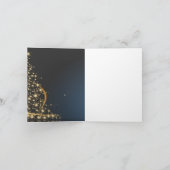 Carte Thème de Noël bleu avec arbre de Noël doré (Intérieur)