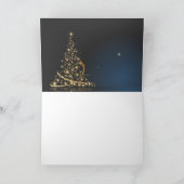 Carte Thème de Noël bleu avec arbre de Noël doré (Intérieur)