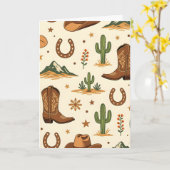 Carte Thème de pays occidental avec cactus (Fleur jaune)