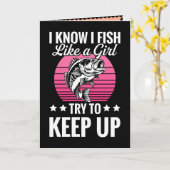 Carte Thème de pêche amusant  (Fleur jaune)