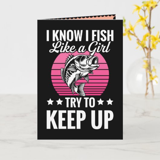 Carte Thème de pêche drôle (Fleur jaune)