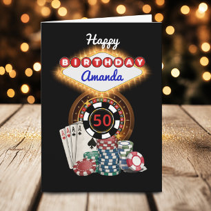 Carte Thème de soirée d'anniversaire au casino noir mode