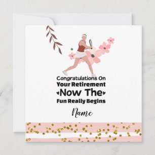 Carte Thème de tennis pour la retraite au joueur de tenn