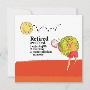 Carte Thème de tennis pour la retraite au joueur de tenn