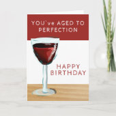 Carte Thème de vin rouge vieilli à la perfection Anniver (Devant)