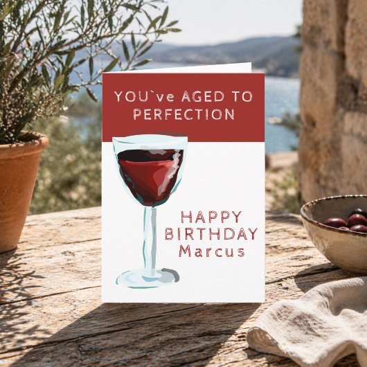 Carte Thème de vin rouge Vieilli à la perfection Nom Ann