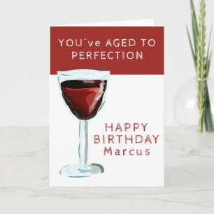 Carte Thème de vin rouge Vieilli à la perfection Nom Ann