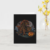 Carte Thème d'Halloween de loup-garou cool (Fleur jaune)