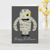Carte Thème d'Halloween de momie zombie drôle (Fleur jaune)