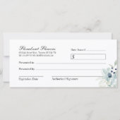 Carte Thème d'hiver Certificat cadeau Floral (Dos)