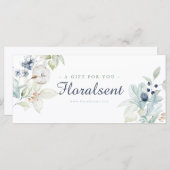 Carte Thème d'hiver Certificat cadeau Floral (Devant / Derrière)