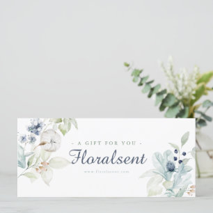 Carte Thème d'hiver Certificat cadeau Floral
