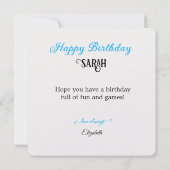 CARTE THÈME DU SNOWBOARDING HIVER GÂTEAU ANNIVERSAIRE DE (Dos)