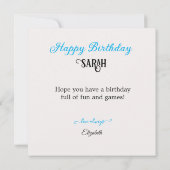 CARTE THÈME DU SNOWBOARDING HIVER GÂTEAU ANNIVERSAIRE DE (Dos)