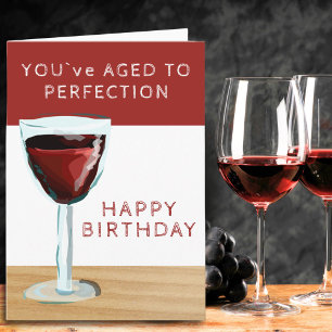 Carte Thème du vin rouge Anniversaire à la perfection