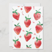 Carte thème fraise, premier anniversaire, anniversaire d (Dos)