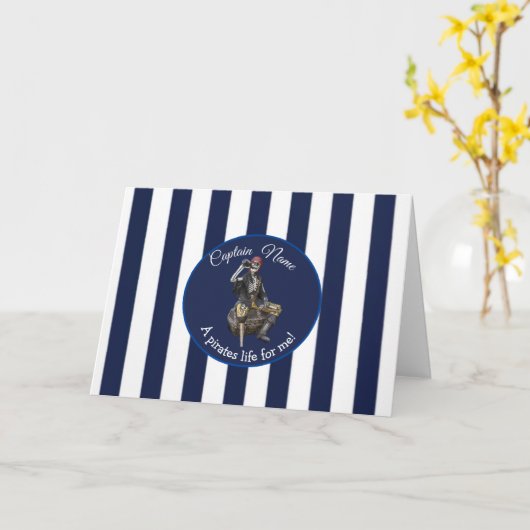 Carte Thème Garçon Pirate de la Fête (Fleur jaune)