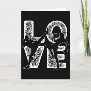 Carte Thème graphique de mot d'amour de Muay Thai concep