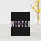 Carte Thème hivernal Art typographique festif  (Fleur jaune)