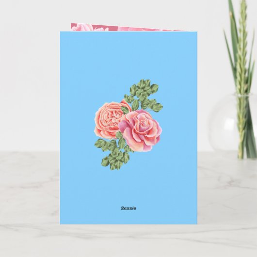 Carte Thème Mariage rose (Dos)