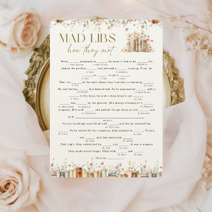 Carte Thème minimaliste du livre floral Mad Libs Jeu nup