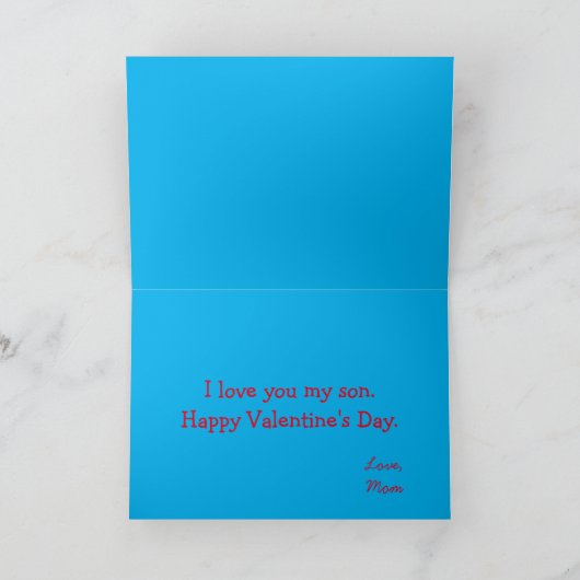 Carte Thème Mon Fils Lion Heureuse Sainte-Valentin (Intérieur)