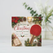 Carte Thème Noël de ping pong  (Debout devant)