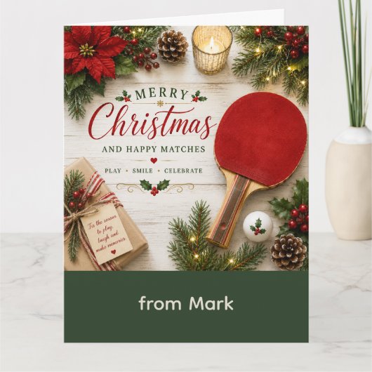 Carte Thème Noël de ping pong (Devant)