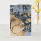 Carte Thème occidental casquette, cheval, mauvaises herb (Fleur jaune)