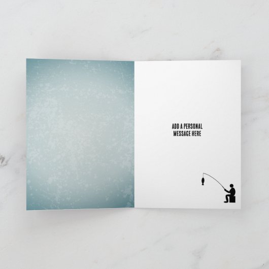 Carte Thème pêcheur & poisson pour anniversaires ou célé (Intérieur)
