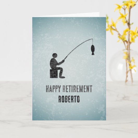 Carte Thème pêcheur & poisson pour anniversaires ou célé (Fleur jaune)