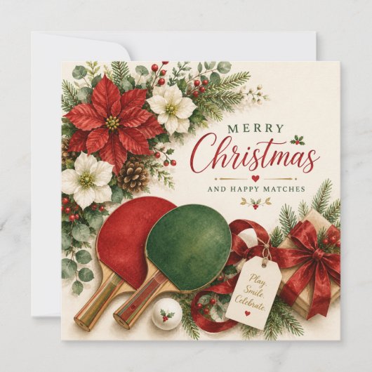 Carte Thème ping pong de Noël (Devant)