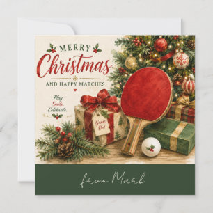 Carte Thème ping pong Noël 