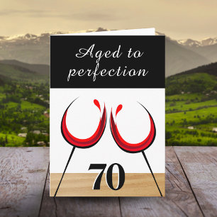 Carte Thème vin rouge Vieilli à la perfection Anniversai
