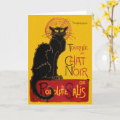 Carte Theophile Steinlen - Le Chat Noir Vintage (Fleur jaune)