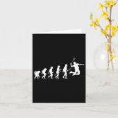 Carte Théorie de l'évolution drôle de joueur de badminto (Fleur jaune)