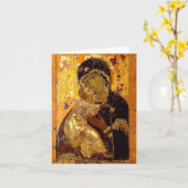 Carte Théotokos de Vladimir Pascha (Pâques) (Fleur jaune)