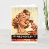 Carte Thérapeute drôle de citation rétro des années 50 (Devant)