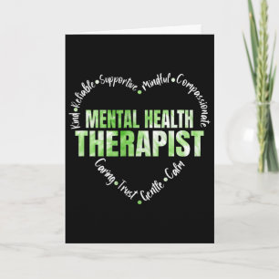 Carte Thérapeute en santé mentale Mot cœur